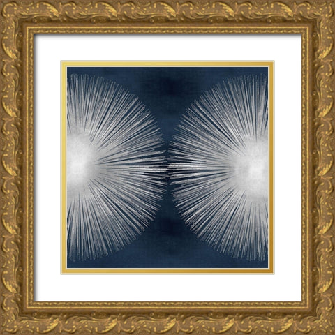 Sunburst on Dark Blue II Gold Ornate Wood Framed Art Print with Double Matting by Young, Abby