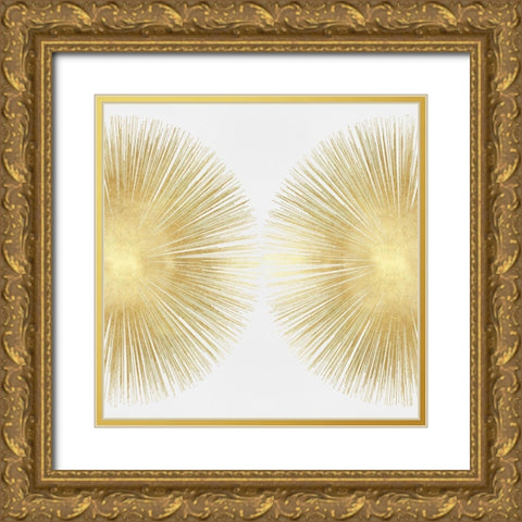 Sunburst Soft Gold II Gold Ornate Wood Framed Art Print with Double Matting by Young, Abby