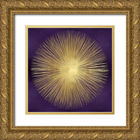 Sunburst Gold on Purple I Gold Ornate Wood Framed Art Print with Double Matting by Young, Abby