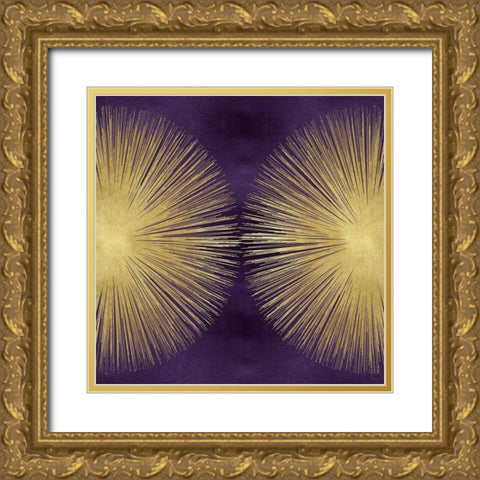 Sunburst Gold on Purple II Gold Ornate Wood Framed Art Print with Double Matting by Young, Abby