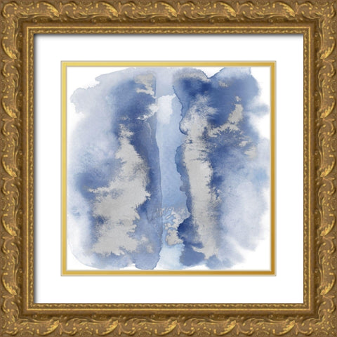 Blue Mist with Silver I Gold Ornate Wood Framed Art Print with Double Matting by Riley, Bella