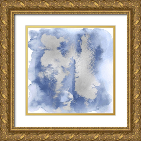 Blue Mist with Silver II Gold Ornate Wood Framed Art Print with Double Matting by Riley, Bella