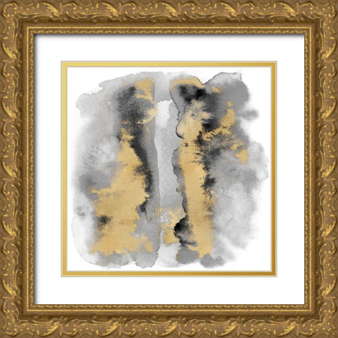 Gray Mist with Gold I Gold Ornate Wood Framed Art Print with Double Matting by Riley, Bella