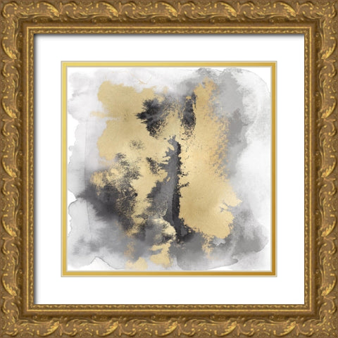 Gray Mist with Gold II Gold Ornate Wood Framed Art Print with Double Matting by Riley, Bella