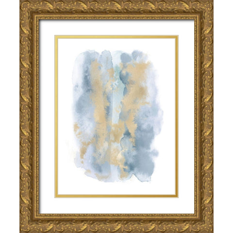 Soft Blue Mist With Gold I  Gold Ornate Wood Framed Art Print with Double Matting by Riley, Bella