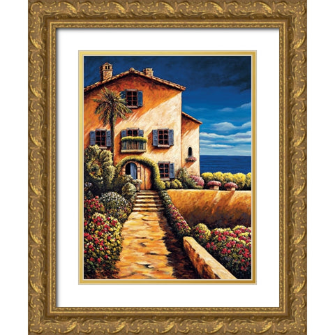 Saint Tropez Gold Ornate Wood Framed Art Print with Double Matting by Francis, Brian