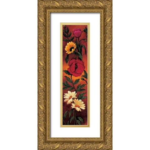 The Flower Garden I Gold Ornate Wood Framed Art Print with Double Matting by Francis, Brian