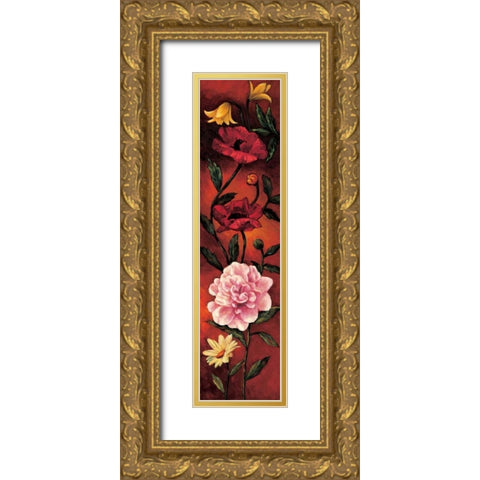The Flower Garden III Gold Ornate Wood Framed Art Print with Double Matting by Francis, Brian