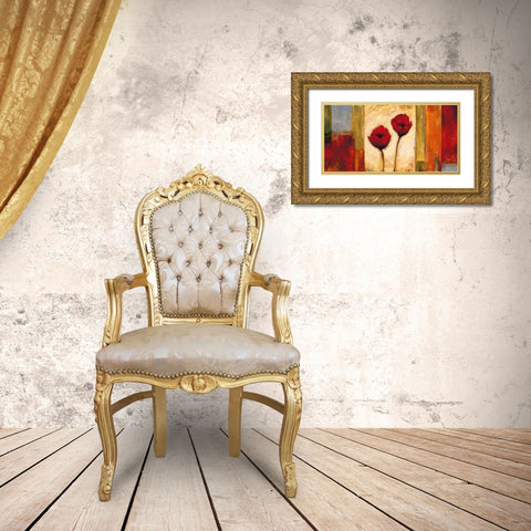Poppies in Rhythm II Gold Ornate Wood Framed Art Print with Double Matting by Francis, Brian