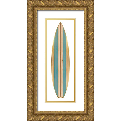 Surfboard I Gold Ornate Wood Framed Art Print with Double Matting by Blake, Madeline