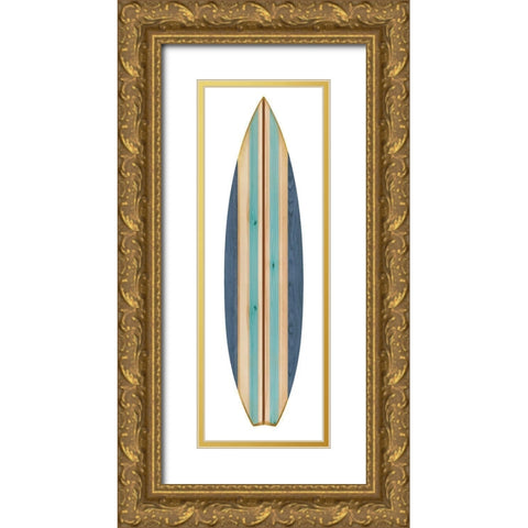 Surfboard III Gold Ornate Wood Framed Art Print with Double Matting by Blake, Madeline