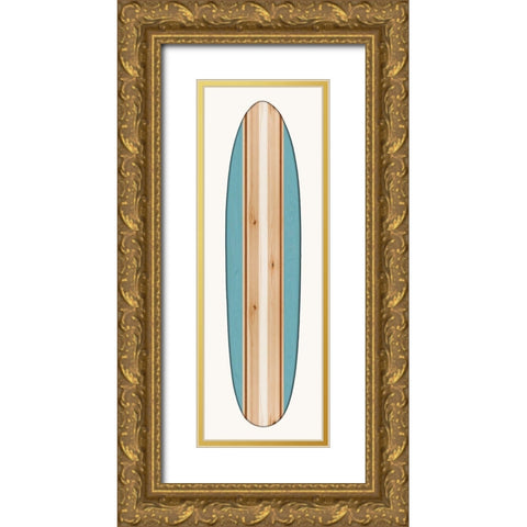 Vintage Surfboard I Gold Ornate Wood Framed Art Print with Double Matting by Blake, Madeline