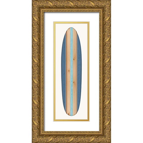 Vintage Surfboard III Gold Ornate Wood Framed Art Print with Double Matting by Blake, Madeline