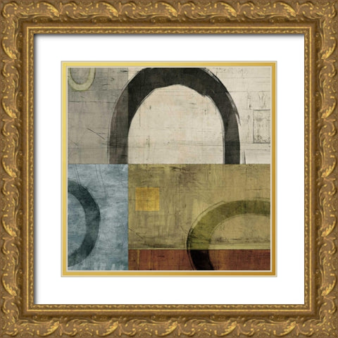 Remix I Gold Ornate Wood Framed Art Print with Double Matting by Nelson, Brent