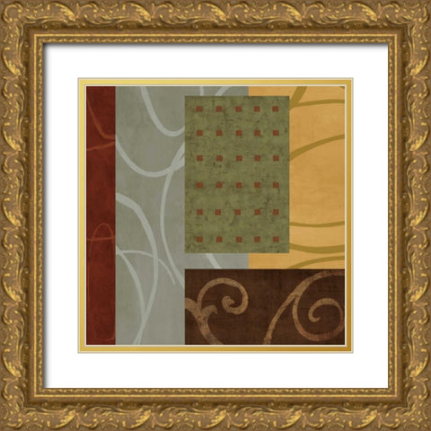 Verve I Gold Ornate Wood Framed Art Print with Double Matting by Nelson, Brent