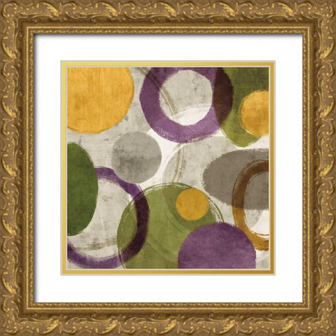 Aha II Gold Ornate Wood Framed Art Print with Double Matting by Nelson, Brent