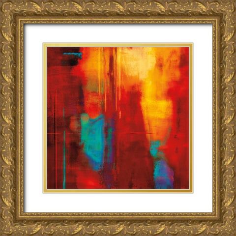 Red Zone I Gold Ornate Wood Framed Art Print with Double Matting by Nelson, Brent