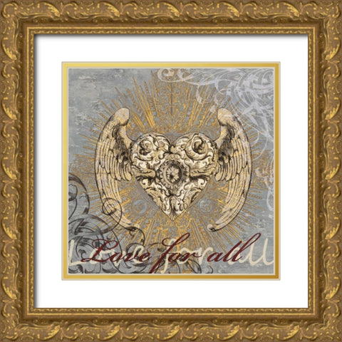 Love for All Gold Ornate Wood Framed Art Print with Double Matting by Glover, Brandon