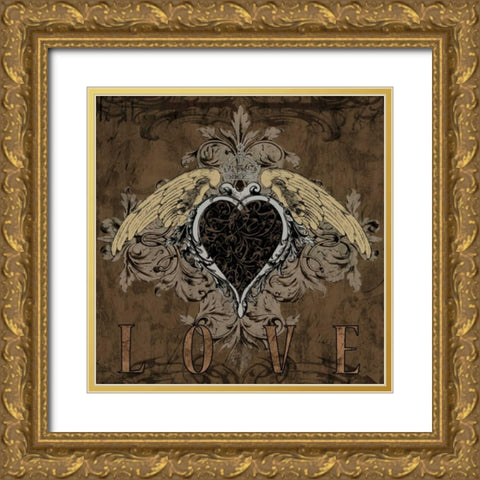 Love Gold Ornate Wood Framed Art Print with Double Matting by Glover, Brandon