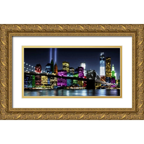 NYC In Living Color II Gold Ornate Wood Framed Art Print with Double Matting by Ames, Carly