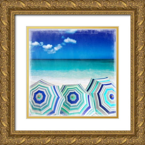 Beach Gathering Gold Ornate Wood Framed Art Print with Double Matting by Carter, Charlie