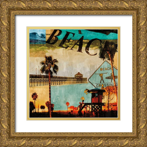 Beach Culture Gold Ornate Wood Framed Art Print with Double Matting by Carter, Charlie