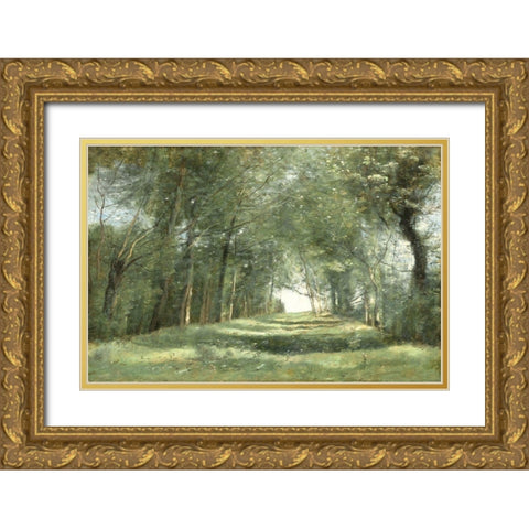 Shaded Path III Gold Ornate Wood Framed Art Print with Double Matting by McKee, Christy