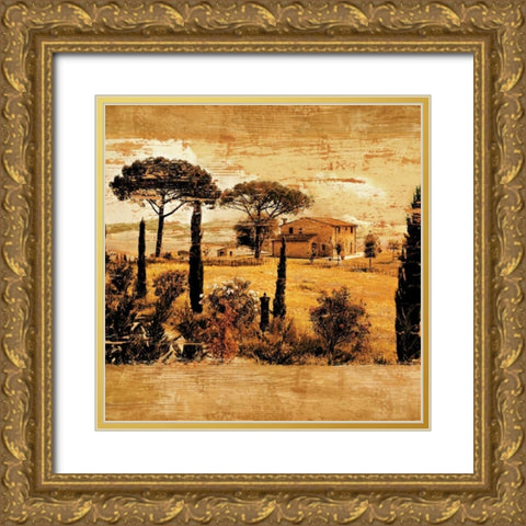 Tuscan Countryside I Gold Ornate Wood Framed Art Print with Double Matting by Floyd, Colin