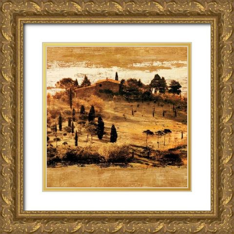 Tuscan Countryside II Gold Ornate Wood Framed Art Print with Double Matting by Floyd, Colin
