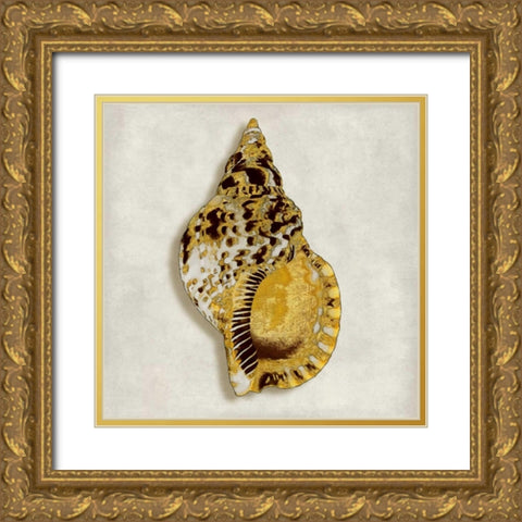 Golden Ocean Gems on Ivory III Gold Ornate Wood Framed Art Print with Double Matting by Kelly, Caroline