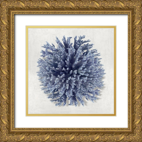 Coral Indigo I Gold Ornate Wood Framed Art Print with Double Matting by Kelly, Caroline