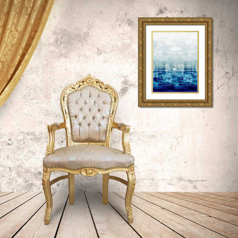Blue Reflections Gold Ornate Wood Framed Art Print with Double Matting by Corbin, Allie