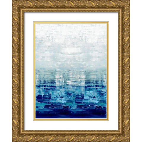 Blue Reflections Gold Ornate Wood Framed Art Print with Double Matting by Corbin, Allie
