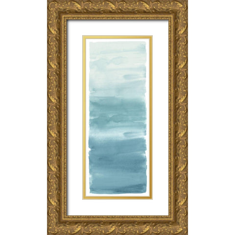 Aqua Blend Gold Ornate Wood Framed Art Print with Double Matting by Corbin, Allie