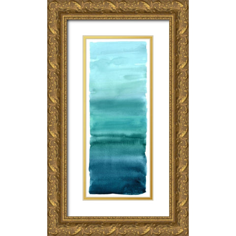 Cerulean Blend Gold Ornate Wood Framed Art Print with Double Matting by Corbin, Allie