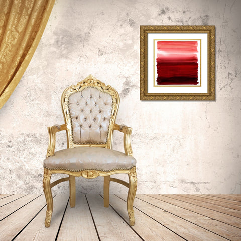 Ombre Red II Gold Ornate Wood Framed Art Print with Double Matting by Corbin, Allie