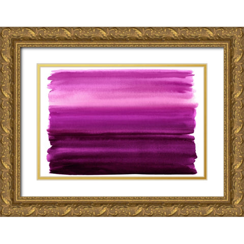 Ombre Magenta I Gold Ornate Wood Framed Art Print with Double Matting by Corbin, Allie