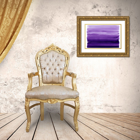 Ombre Purple I Gold Ornate Wood Framed Art Print with Double Matting by Corbin, Allie
