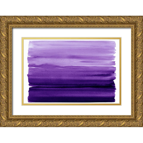 Ombre Purple I Gold Ornate Wood Framed Art Print with Double Matting by Corbin, Allie