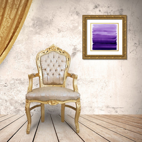 Ombre Purple II Gold Ornate Wood Framed Art Print with Double Matting by Corbin, Allie
