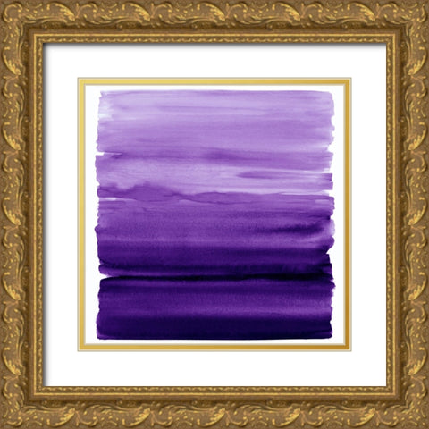 Ombre Purple II Gold Ornate Wood Framed Art Print with Double Matting by Corbin, Allie