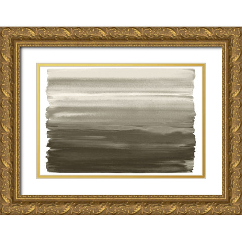 Ombre Gray Brown I Gold Ornate Wood Framed Art Print with Double Matting by Corbin, Allie
