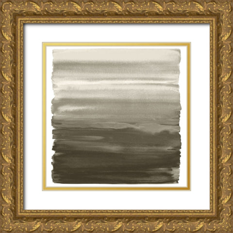 Ombre Gray Brown II Gold Ornate Wood Framed Art Print with Double Matting by Corbin, Allie