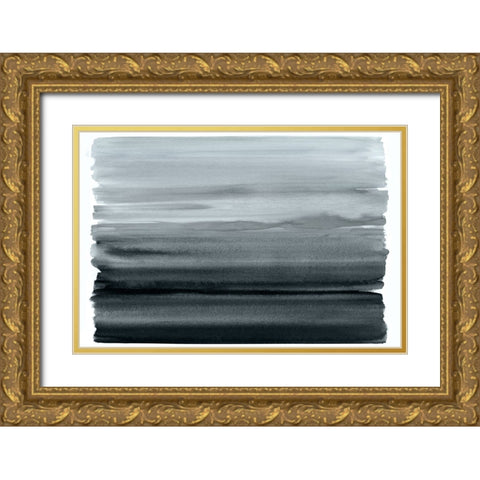 Ombre Gray I Gold Ornate Wood Framed Art Print with Double Matting by Corbin, Allie