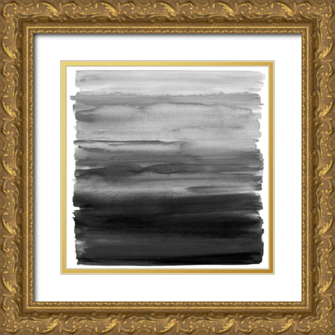 Ombre Black II Gold Ornate Wood Framed Art Print with Double Matting by Corbin, Allie