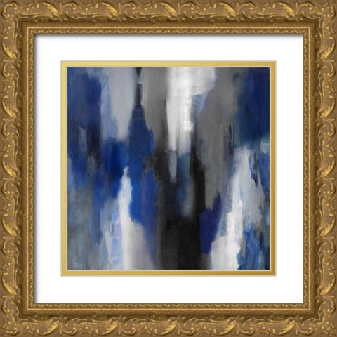 Apex Blue I Gold Ornate Wood Framed Art Print with Double Matting by Spencer, Carey