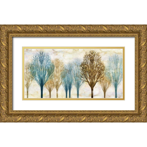 Treelined Gold Ornate Wood Framed Art Print with Double Matting by Donovan, Chris