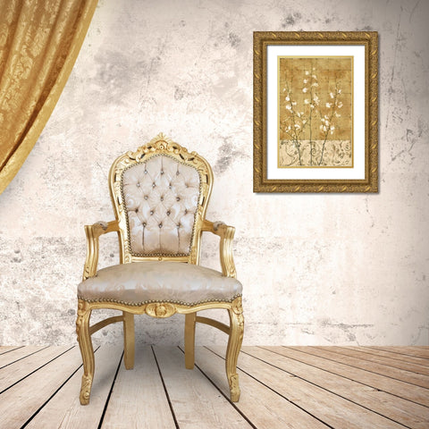 Blossoms in Gold II Gold Ornate Wood Framed Art Print with Double Matting by Donovan, Chris