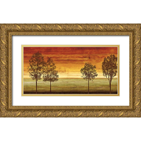 Sunset Vista II Gold Ornate Wood Framed Art Print with Double Matting by Donovan, Chris