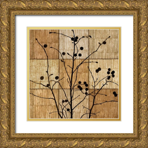 Tree Silhouette I Gold Ornate Wood Framed Art Print with Double Matting by Donovan, Chris